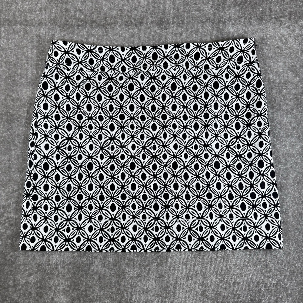 Talbots Skirt Women's 18 Navy Blue Geometric A-Line Lined‎ Office Beach Casual